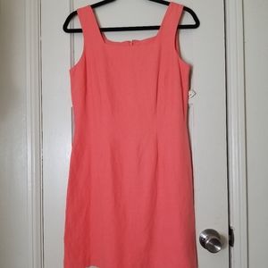 SEGRID OLSEN NWT vintage 8 orange sleeveless square neck silk linen blend dress